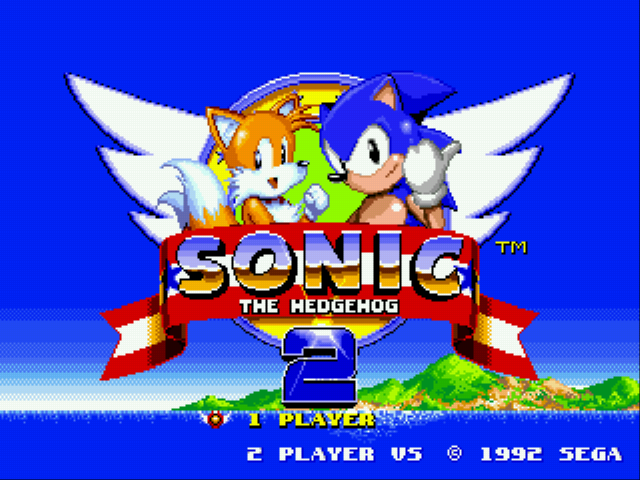 Sonic 2 - Secret Rings Control Title Screen
